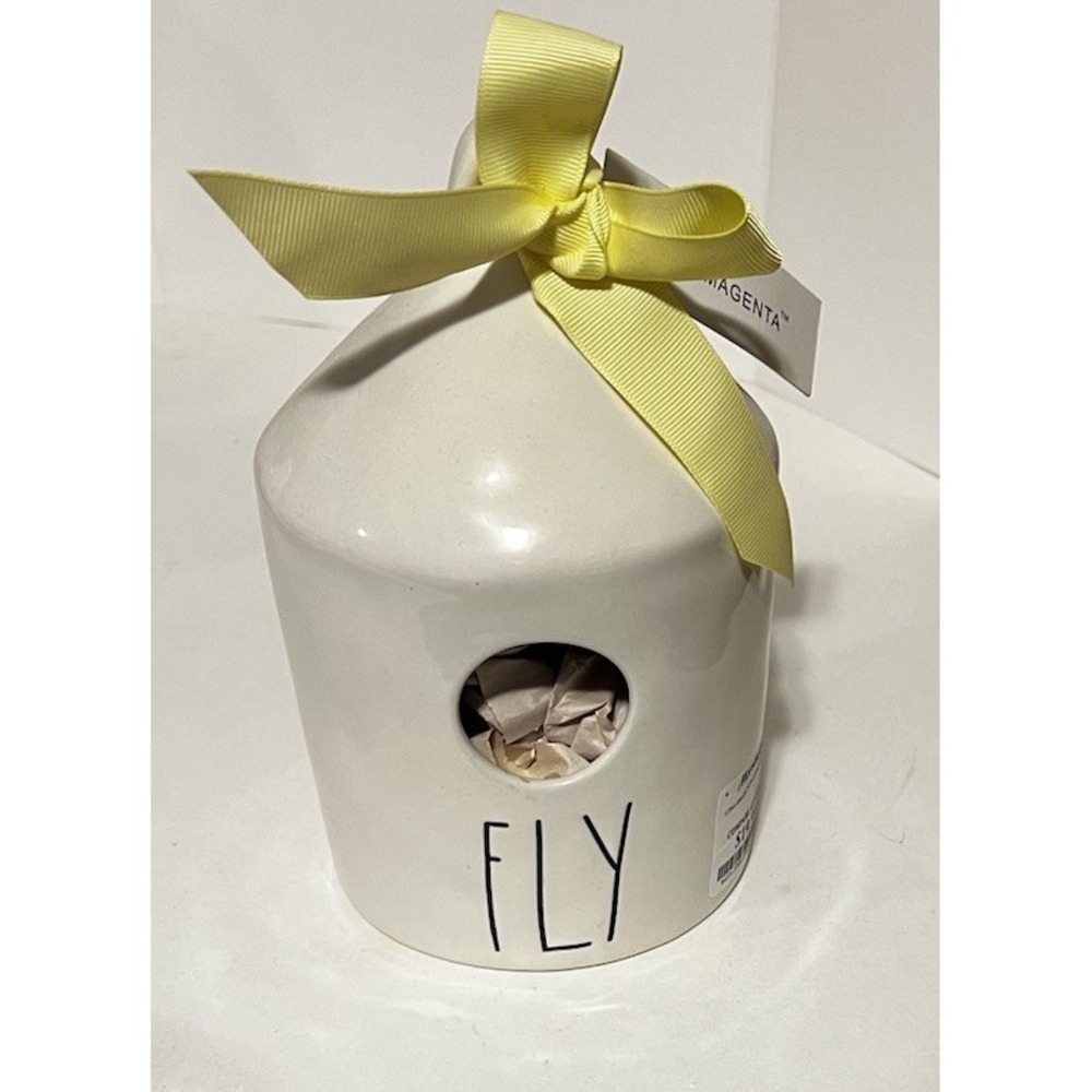 Rae Dunn FLY White Round BirdHouse